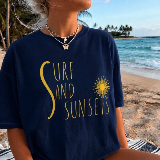Surf en zonsondergang Beach Vibes T-shirt