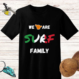 Surf familie ontwerp met shaka hand en Italië vlag T-shirt