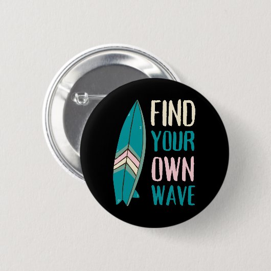 Surf Find Your Own Wave Surf Board Ronde Button 5,7 Cm (Voorkant /achterkant)