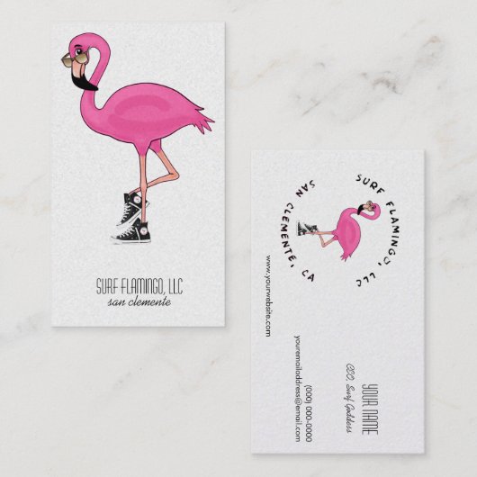 Surf Flamingo LLC Visitekaartje (Voorkant / Achterkant)