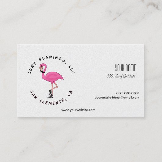 Surf Flamingo LLC Visitekaartje (Achterkant)