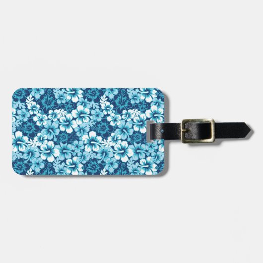 Surf Floral Hibiscus Pattern Bagagelabel (Voorkant horizontaal)