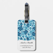 Surf Floral Hibiscus Pattern Bagagelabel (Achterkant verticaal)