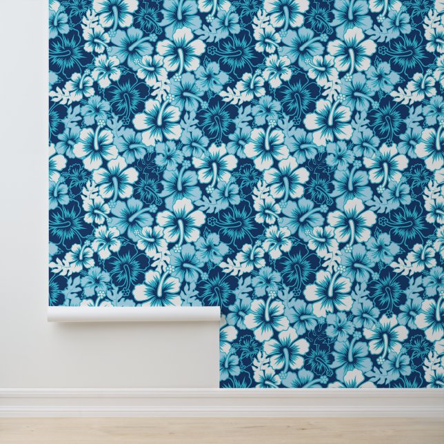 Surf Floral Hibiscus Pattern Behang (Applicatie)