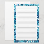 Surf Floral Hibiscus Pattern Briefpapier (Voorkant / Achterkant)
