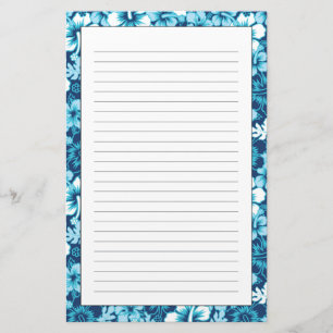Surf Floral Hibiscus Pattern Briefpapier
