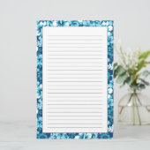 Surf Floral Hibiscus Pattern Briefpapier (Staand voorkant)