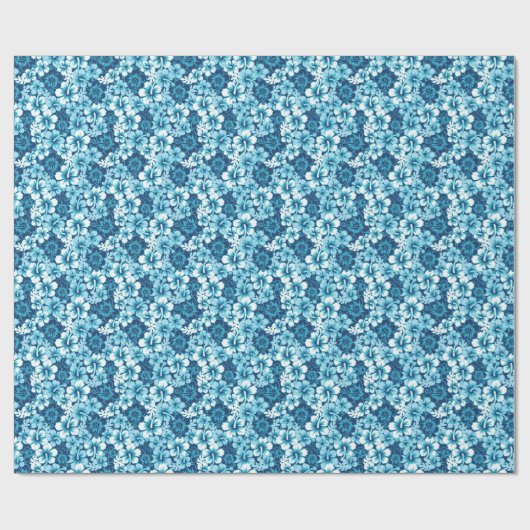Surf Floral Hibiscus Pattern Cadeaupapier (Vlak)