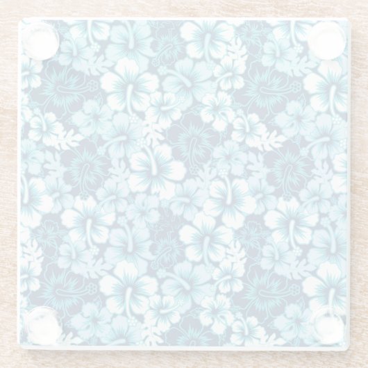 Surf Floral Hibiscus Pattern Glazen Onderzetter (Achterkant)