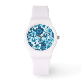 Surf Floral Hibiscus Pattern Horloge