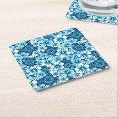 Surf Floral Hibiscus Pattern Kartonnen Onderzetters (Schuin)