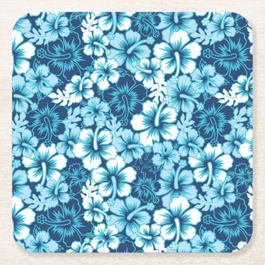 Surf Floral Hibiscus Pattern Kartonnen Onderzetters (Voorkant)