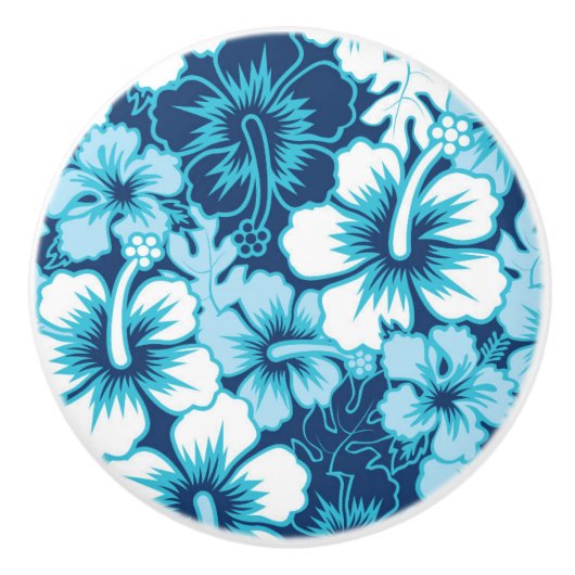 Surf Floral Hibiscus Pattern Keramische Knop (Voorkant)