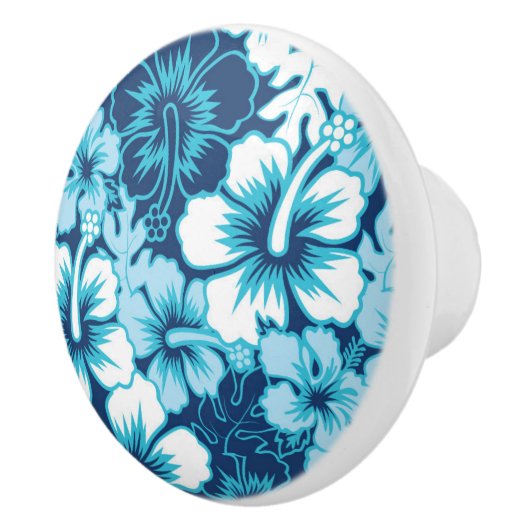 Surf Floral Hibiscus Pattern Keramische Knop (Rechts)