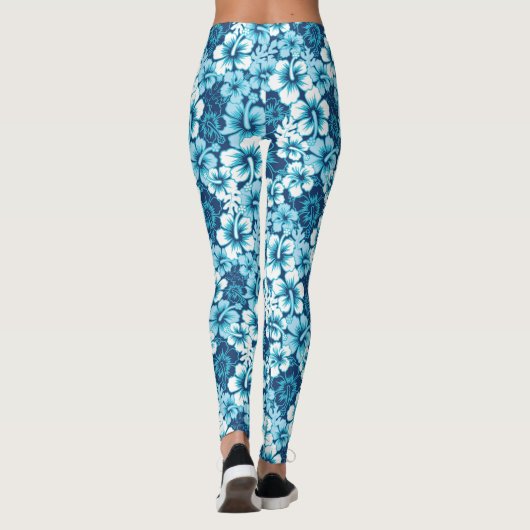 Surf Floral Hibiscus Pattern Leggings (Achterkant)