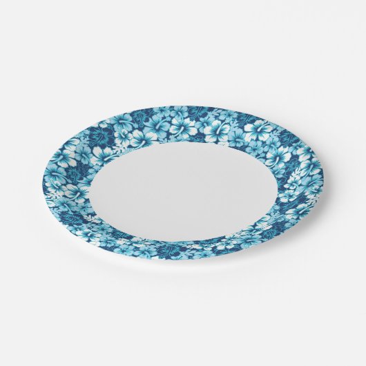 Surf Floral Hibiscus Pattern Papieren Bordje (Gekanteld)