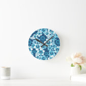 Surf Floral Hibiscus Pattern Ronde Klok (Huis)