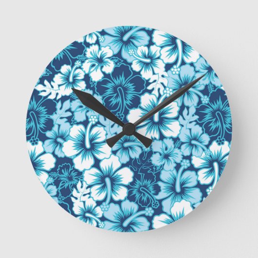 Surf Floral Hibiscus Pattern Ronde Klok (Voorkant)