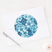 Surf Floral Hibiscus Pattern Ronde Sticker (Envelop)