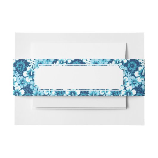 Surf Floral Hibiscus Pattern Uitnodigingen Wikkel (Voorkant Voorbeeld)