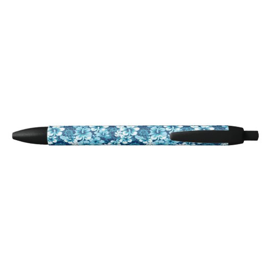 Surf Floral Hibiscus Pattern Zwarte Inkt Pen (Achterkant)