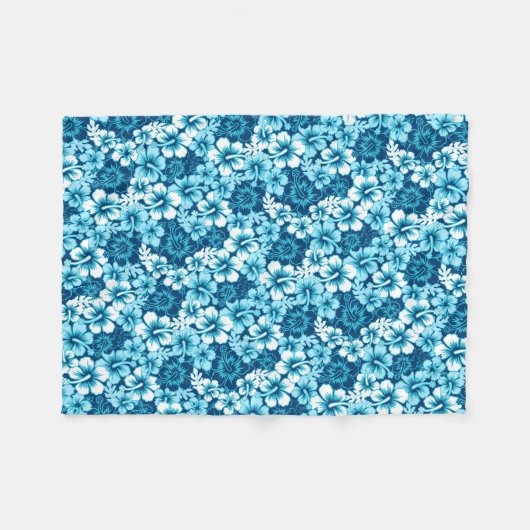 Surf florale hibiscus fleece deken (Voorkant (Horizontaal))