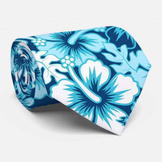 Surf florale hibiscus stropdas (Opgerold)