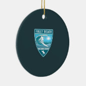 Surf Folly Beach South Carolina Keramisch Ornament (Rechts)