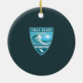 Surf Folly Beach South Carolina Keramisch Ornament (Achterkant)