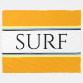 SURF Fun Gouden Geel Wit Blauw Racing Stripes Fleece Deken (Voorkant (Horizontaal))