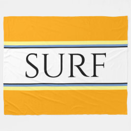 SURF Fun Gouden Geel Wit Blauw Racing Stripes Fleece Deken