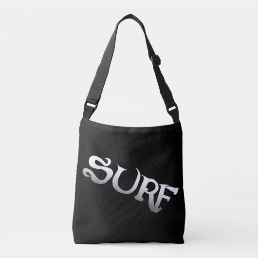Surf gekantelde zwarte crossbody tas (Voorkant)