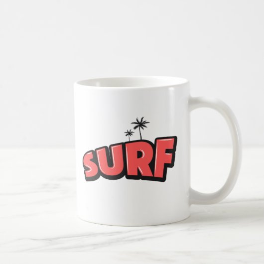 Surf, gewoon surfen. In het rood Koffiemok (Rechts)