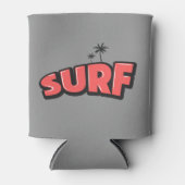 Surf, gewoon surfen. In rood en grijs Blikjeskoeler (Voorkant)