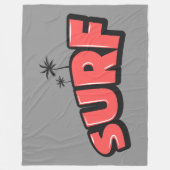 Surf, gewoon surfen. In rood en grijs Fleece Deken (Voorkant)