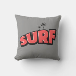 Surf, gewoon surfen. In rood en grijs Kussen