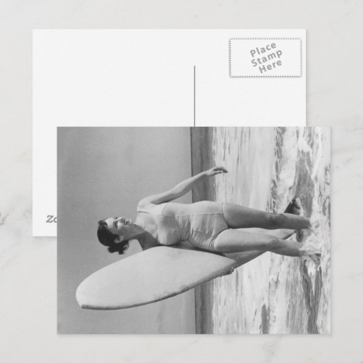  Surf Girl Briefkaart (Voorkant / Achterkant)