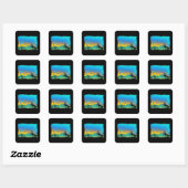 Surf Girl Vierkante Sticker (Vel)