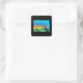 Surf Girl Vierkante Sticker (Tas)