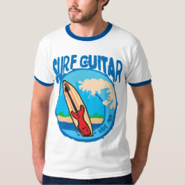 Surf gitaar: Rode gitaar op Surfboard. Weggooien! T-shirt