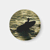 Surf Golden Hour Bali Round Magnet (Voorkant)