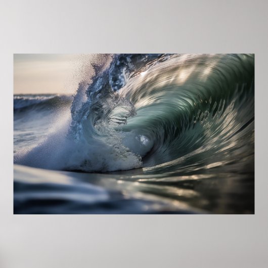 Surf golf oceaan poster (Voorkant)