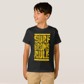 Surf Groms Rule!! (geel) T-shirt (Voorkant volledig)