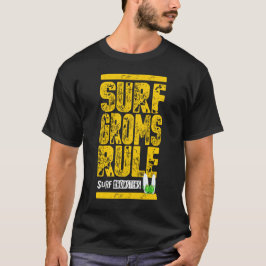 Surf Groms Rule!! (gele enkele afdruk) T-shirt