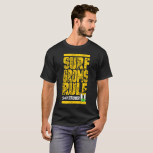 Surf Groms Rule!! (gele enkele afdruk) T-shirt