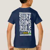 Surf Groms Rule!! (wit) T-shirt (Achterkant)
