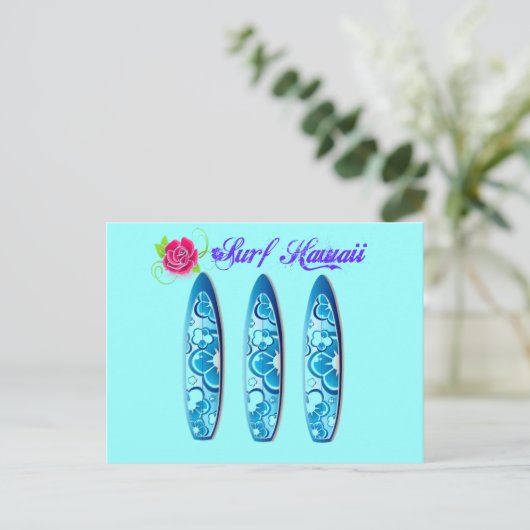 Surf Hawaii Surfboards Briefkaart (Staand voorkant)