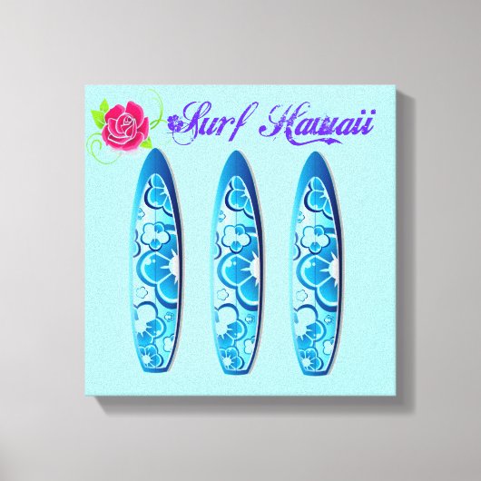 Surf Hawaii Surfboards Canvas Afdruk (Voorkant)