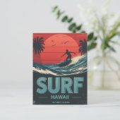 Surf Hawaii Zonsondergang Sfeer Briefkaart (Staand voorkant)