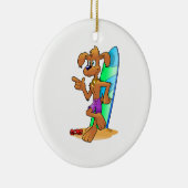 Surf Hond Keramisch Ornament (Rechts)
